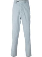Officine Generale Striped Trousers, Men's, Size: 54, White, Cotton