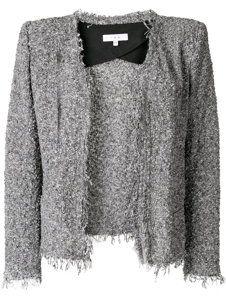 Iro Fringed Fitted Jacket - Grey
