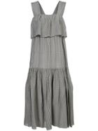 Sara Lanzi Vichy Ruffle Tiered Dress - Black