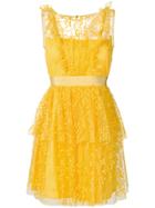 Si Jay Embroidered Flared Mini Dress - Yellow & Orange