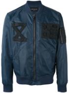 Letasca - Chest Straps Bomber Jacket - Men - Polyester - Xl, Blue, Polyester