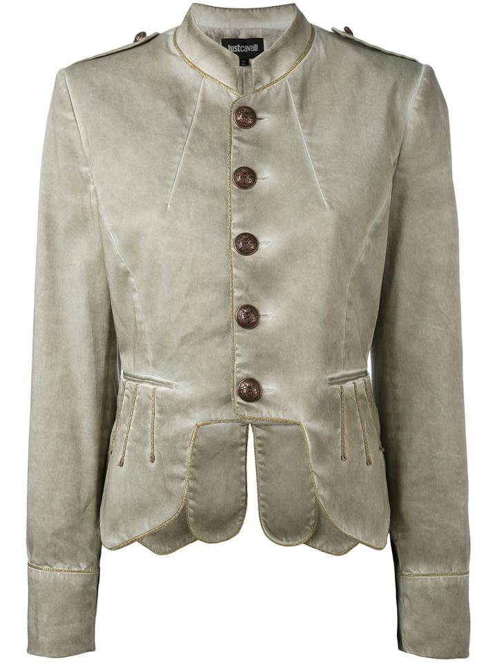 Just Cavalli - Military Jacket - Women - Cotton/spandex/elastane - 40, Nude/neutrals, Cotton/spandex/elastane