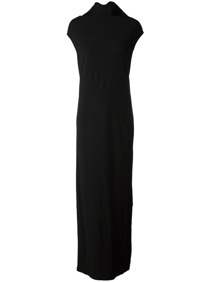 Rick Owens Drkshdw Cap Sleeve Maxi Dress, Women's, Size: Small, Black, Cotton