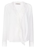 Ermanno Scervino Frill Embroidered Top - White