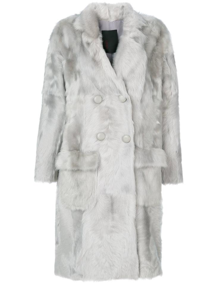 Liska - Fur Coat - Women - Silk/lamb Fur - M, Grey, Silk/lamb Fur