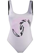 Ganni Printed Swimsuit - Pink