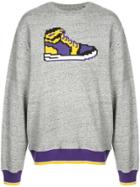 Mostly Heard Rarely Seen 8-bit Yellow Sneak Sweatshirt - Grey