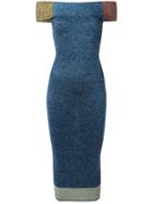 Christopher Kane Patchwork Long Dress, Women's, Size: Small, Blue, Polyester