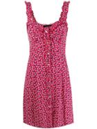 Andamane Floral Print Summer Dress - Red