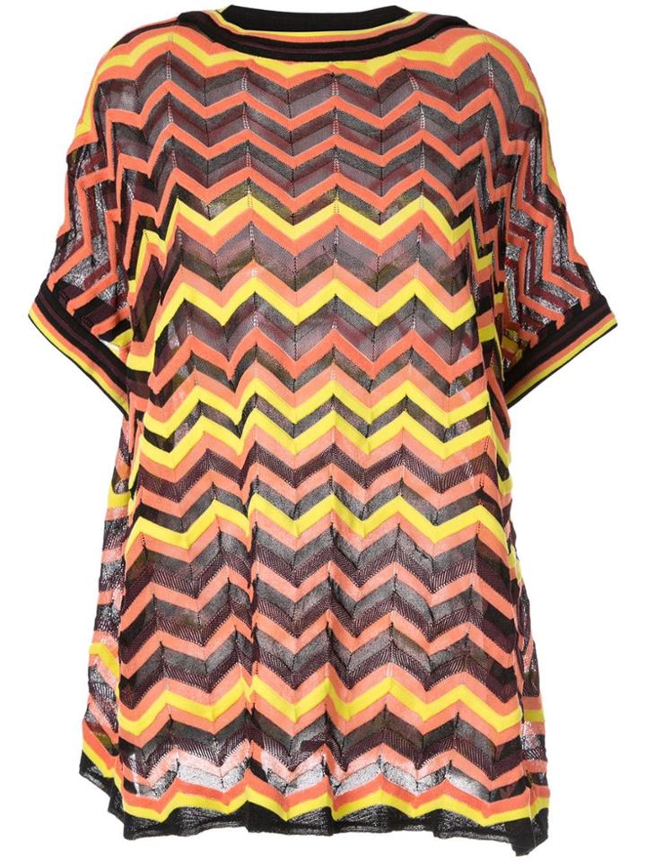 M Missoni Zigzag Knit Top - Brown