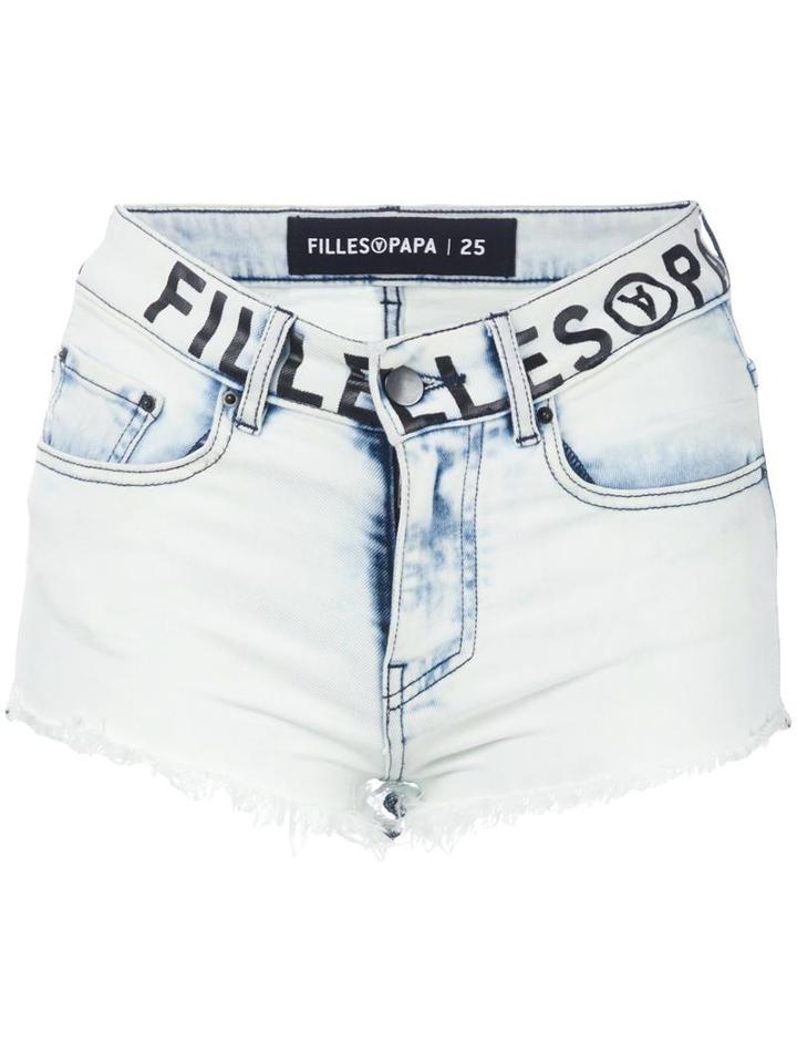 Filles A Papa Cruz Mini Shorts, Women's, Size: 27, Blue, Cotton/spandex/elastane