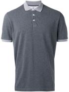 Brunello Cucinelli Striped Trim Polo Shirt, Men's, Size: Xxxl, Grey, Cotton