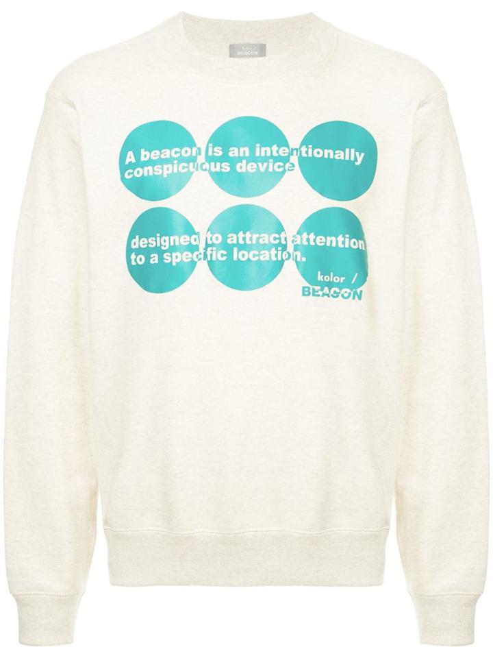 Kolor Beacon Beacon Print Sweatshirt - Neutrals