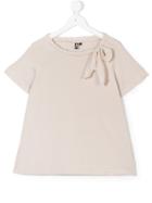 European Culture Kids Bow Detail T-shirt - Nude & Neutrals