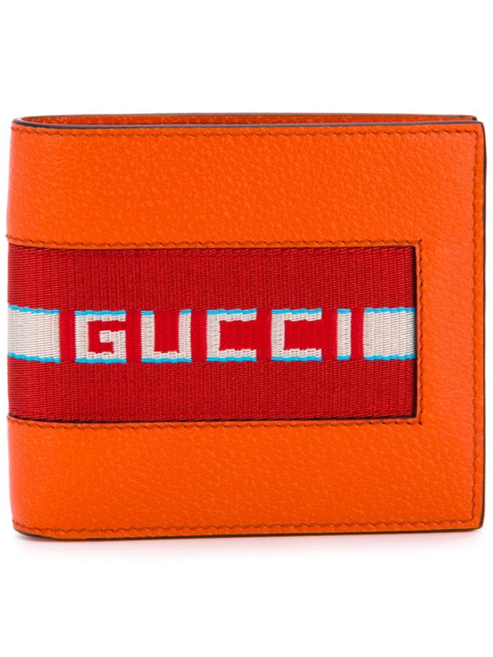 Gucci Gucci Stripe Bifold Wallet - Yellow & Orange