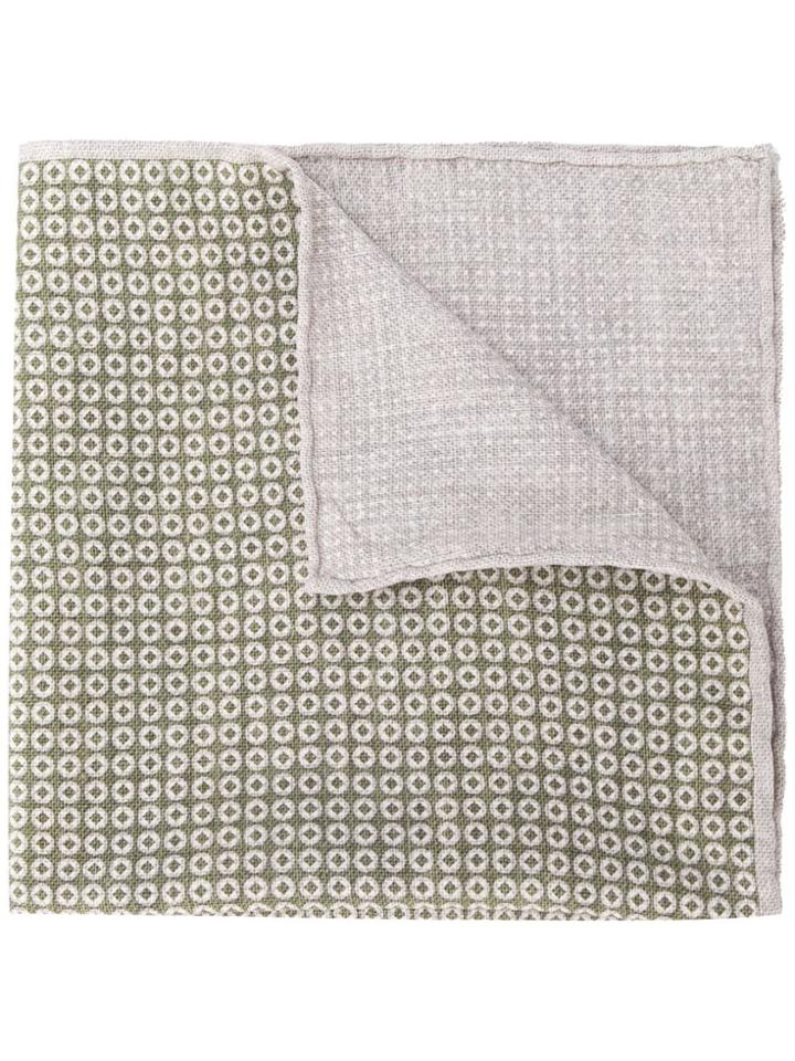 Brunello Cucinelli Geometric Pocket Square - Green