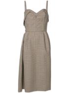 No21 Checked Fitted Dress - Brown