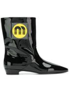 Miu Miu Miu Miu 5u253c3ar9 002 Nero Leather/fur/exotic Skins->leather