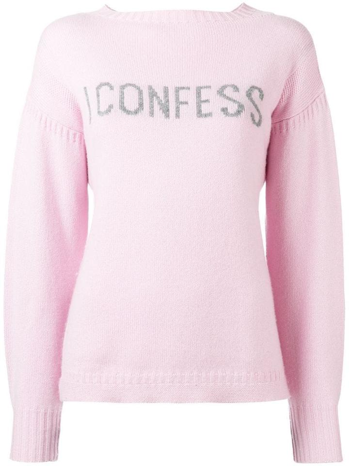 Olympia Le-tan Cashmere Slogan Sweater - Pink