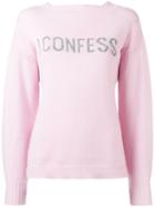 Olympia Le-tan Cashmere Slogan Sweater - Pink