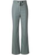 Palmer / Harding Folded Waistband Flared Trousers - Green