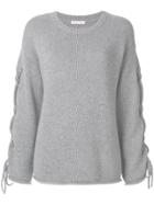 See By Chloé Cross-tie Sleeve Sweater - Grey
