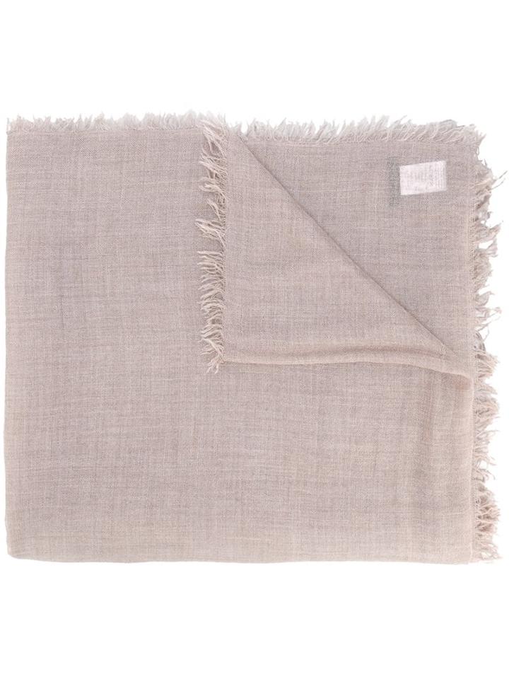 Faliero Sarti Fringed Scarf, Adult Unisex, Nude/neutrals, Silk/cashmere
