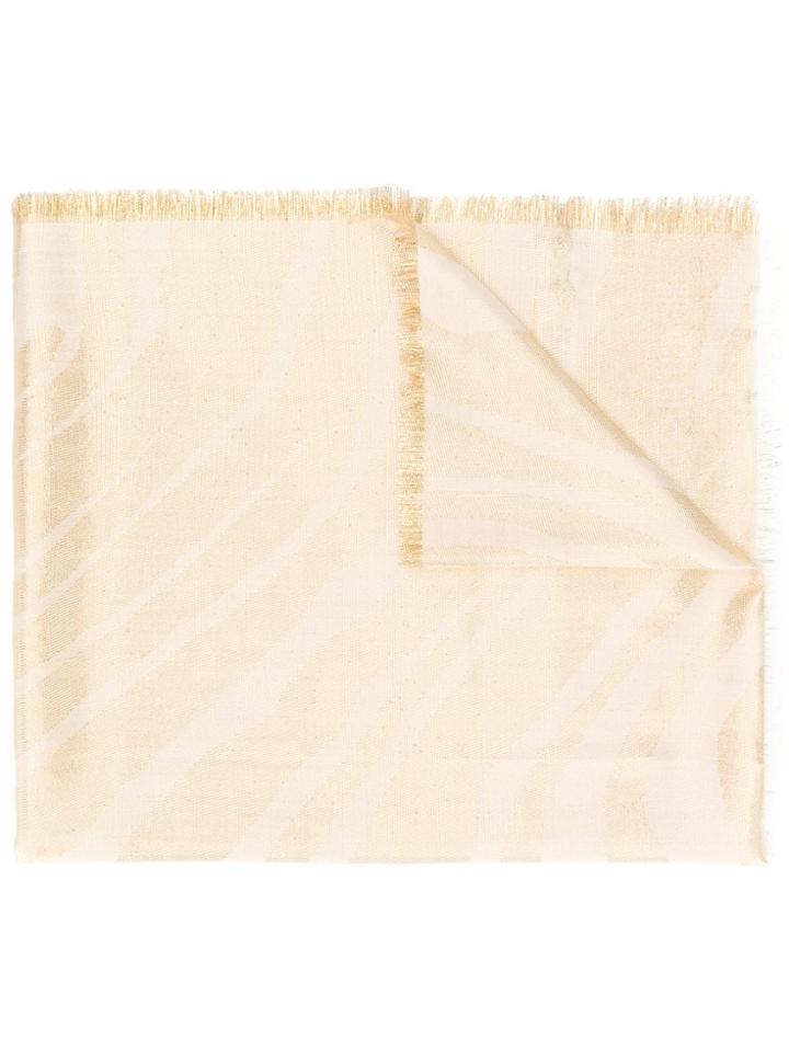Roberto Cavalli Striped Knit Scarf - Gold
