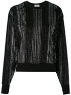Saint Laurent - Metallic Pleated Sweater - Women - Cotton/polyester - S, Black, Cotton/polyester