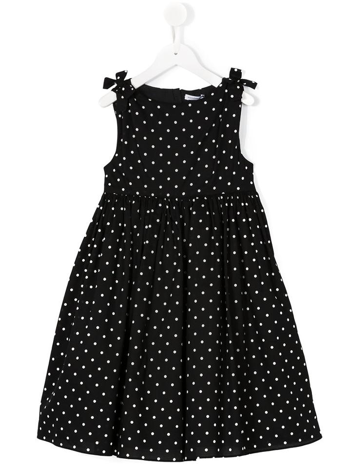 Dolce & Gabbana Kids Poka Dot Dress, Girl's, Size: 6 Yrs, Black
