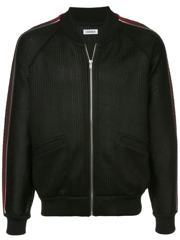 Coohem Super Mesh Knit Bomber Jacket - Black