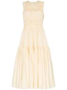 Roksanda Isilda Ruched Poplin Midi Dress - Yellow