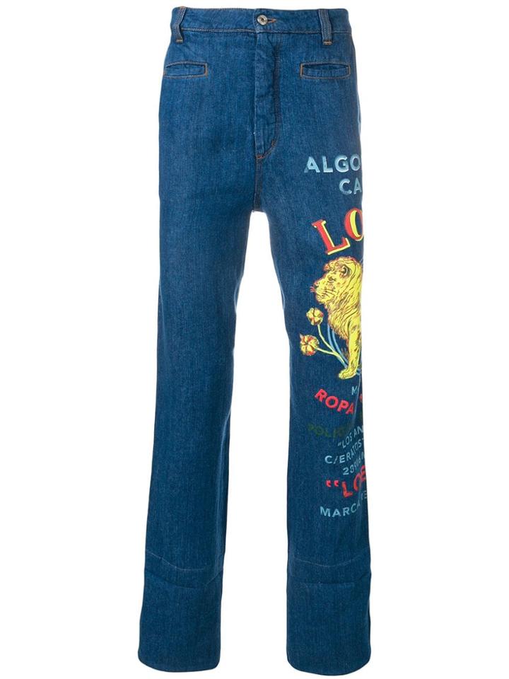 Loewe Lion Straight Jeans - Blue