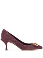 Dolce & Gabbana Monogram Kate Kitten Heels - Red