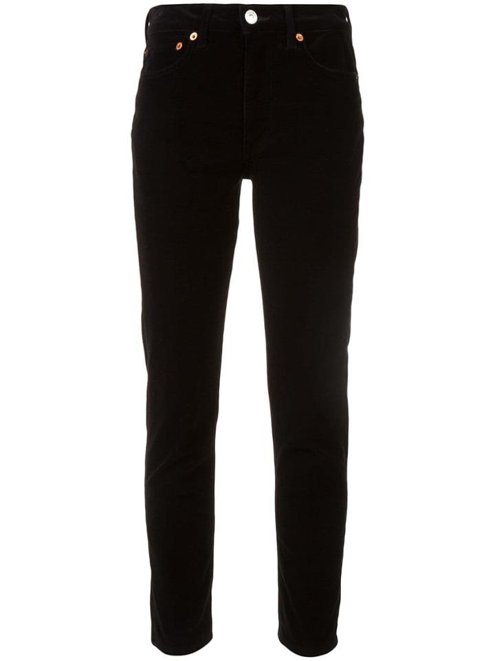 Re/done Velvet Skinny Trousers - Black