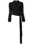 Gcds Braided Cropped Knit Sweater - Black