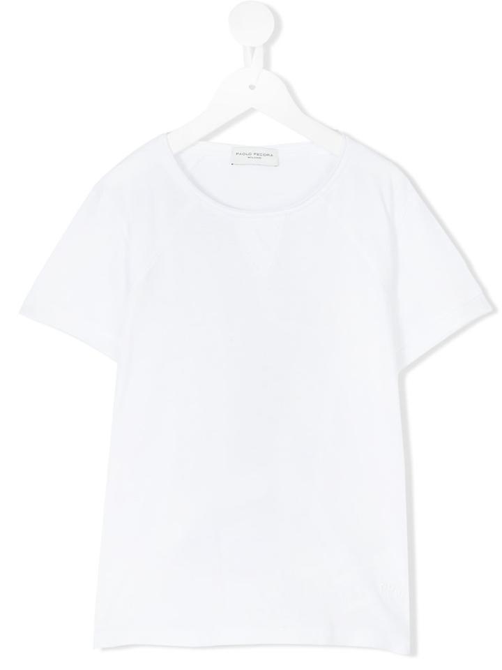 Paolo Pecora Kids - Round Neck T-shirt - Kids - Cotton - 10 Yrs, White