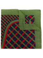 Roberta Di Camerino Vintage Grid Print Square Pocket, Adult Unisex, Green