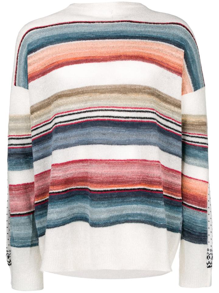 Y / Project Striped Layered Back Sweater - White