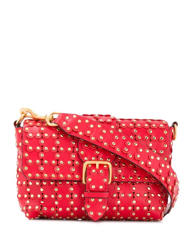 Red Valentino Red(v) Flower Appliqué Shoulder Bag