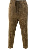 Song For The Mute Floral Embroidered Track Trousers, Men's, Size: 50, Green, Cotton/linen/flax/polyester/rayon