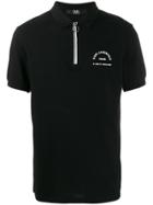 Karl Lagerfeld Logo Half-zip Polo Shirt - Black