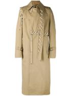 Craig Green Laced Trench Coat, Men's, Size: Small, Nude/neutrals, Cotton