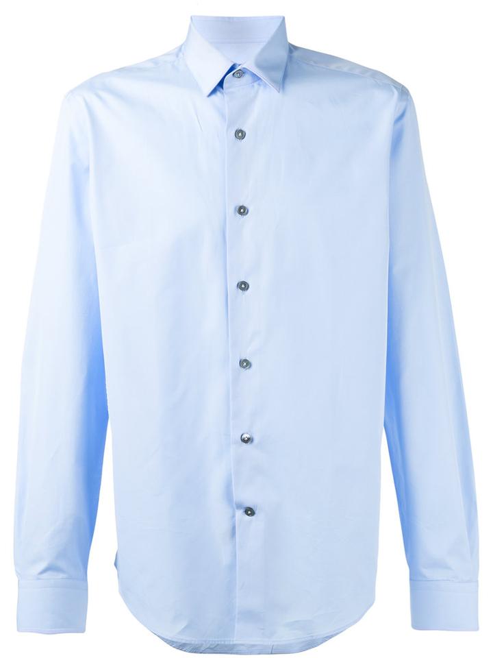 Lanvin Buttoned Shirt, Men's, Size: 15, Blue, Cotton