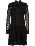 Antonio Marras Floral Lace Dress, Women's, Size: 42, Black, Viscose/polyamide/polyester/polyester