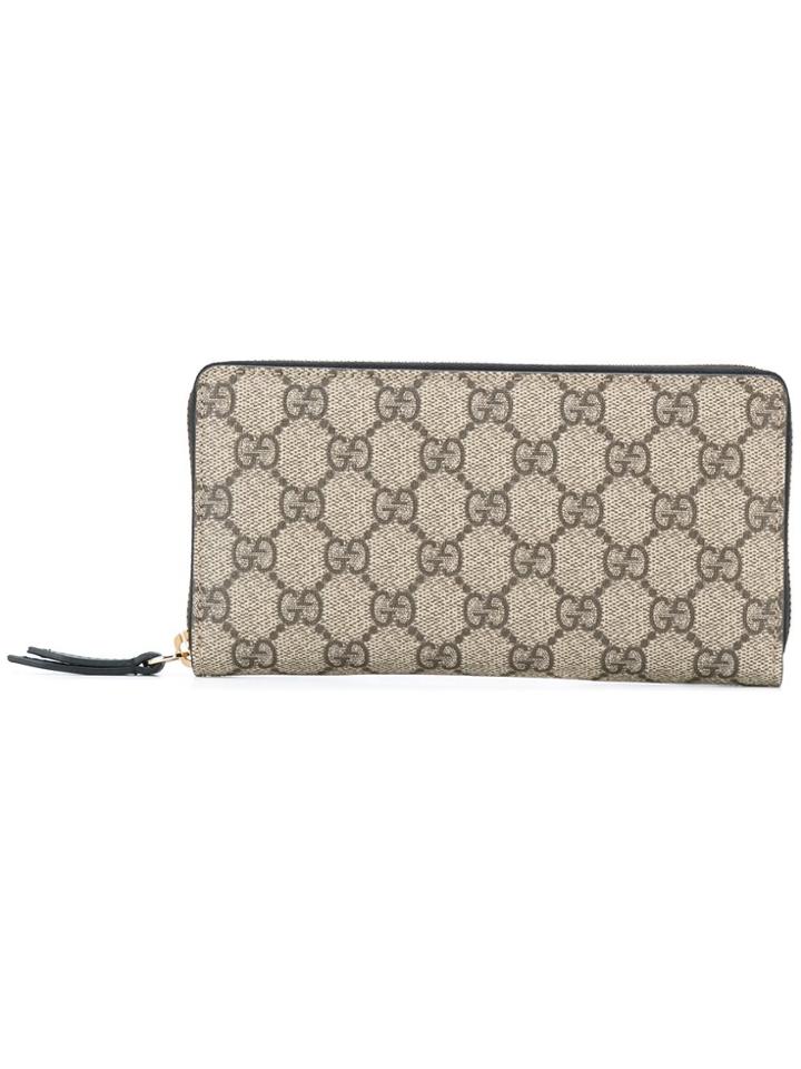 Gucci Signature Zip Around Wallet - Brown