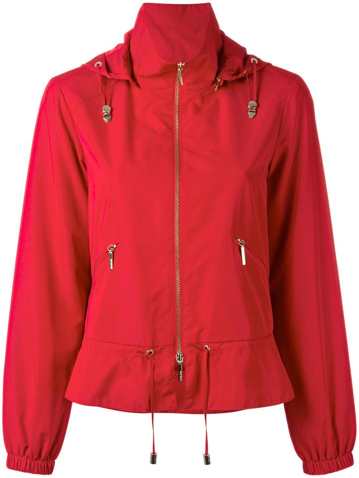 Armani Jeans - Peplum Hem Jacket - Women - Polyester - 42, Women's, Red, Polyester