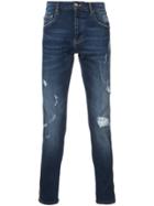Lords And Fools Gold Panel Distressed Jeans - Blue