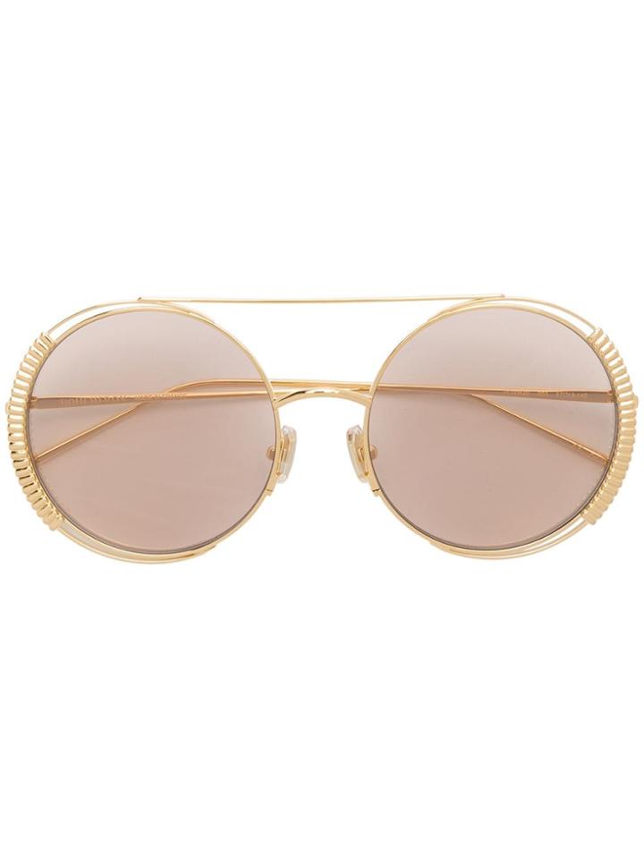 Boucheron Eyewear Round Shaped Sunglasses - Gold