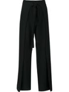 Proenza Schouler Wrap Palazzo Pants, Women's, Size: 4, Black, Elastodiene/viscose/virgin Wool